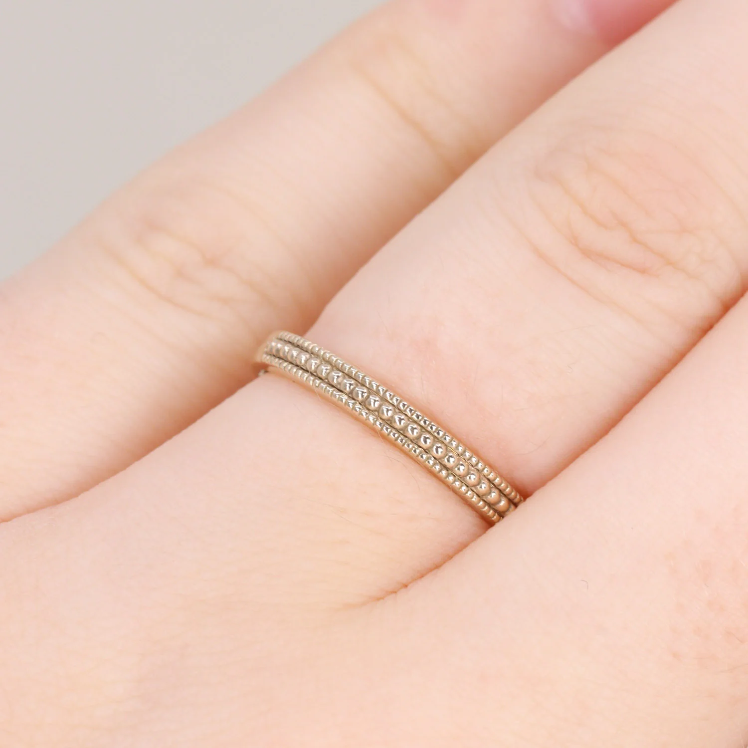 Quinn - Vintage Style Beaded Full or Half Eternity Style Wedding Ring - Made-to-Order - Image 6