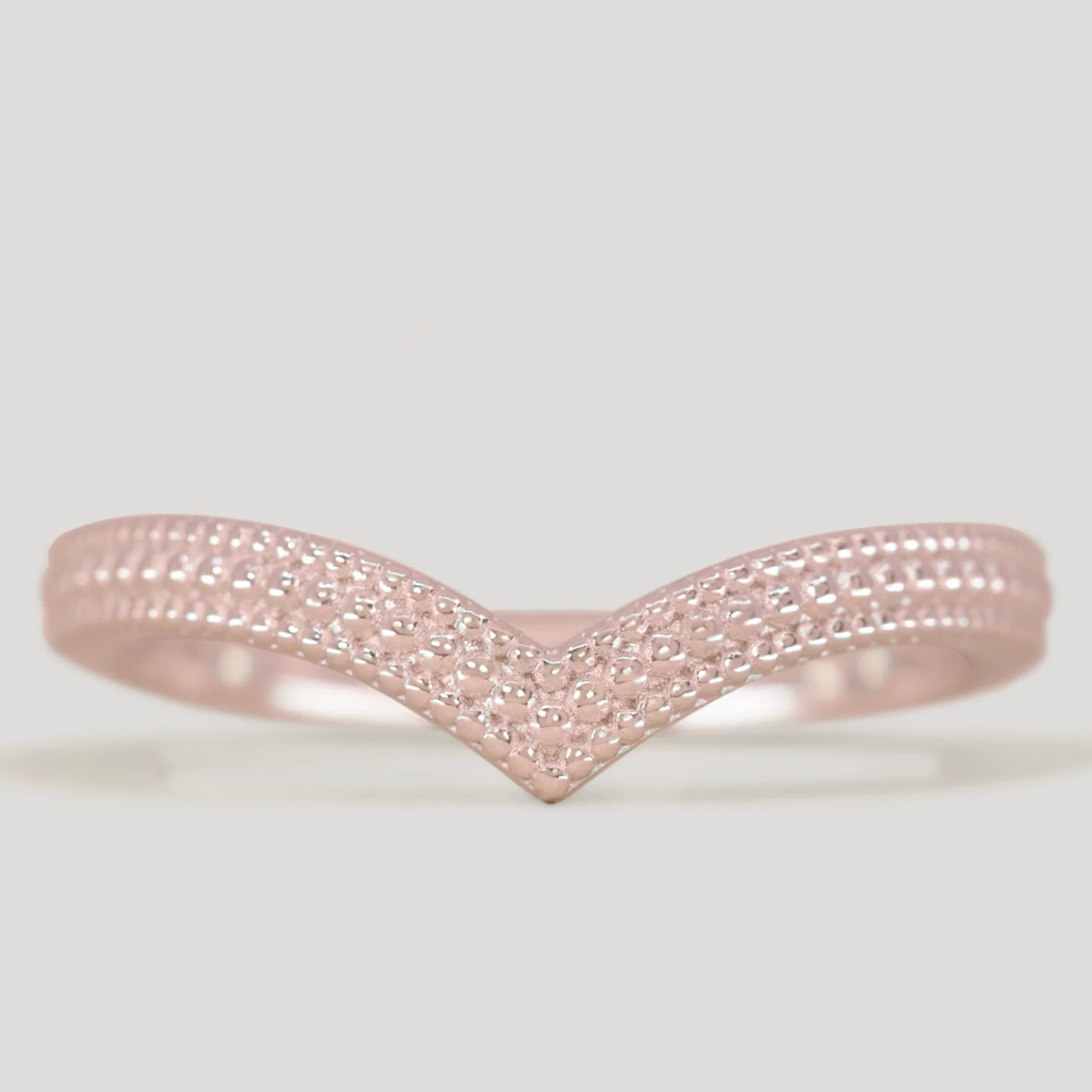 Quinn - Vintage Style Beaded Wishbone Half Eternity Wedding Ring - Made-to-Order - Image 6