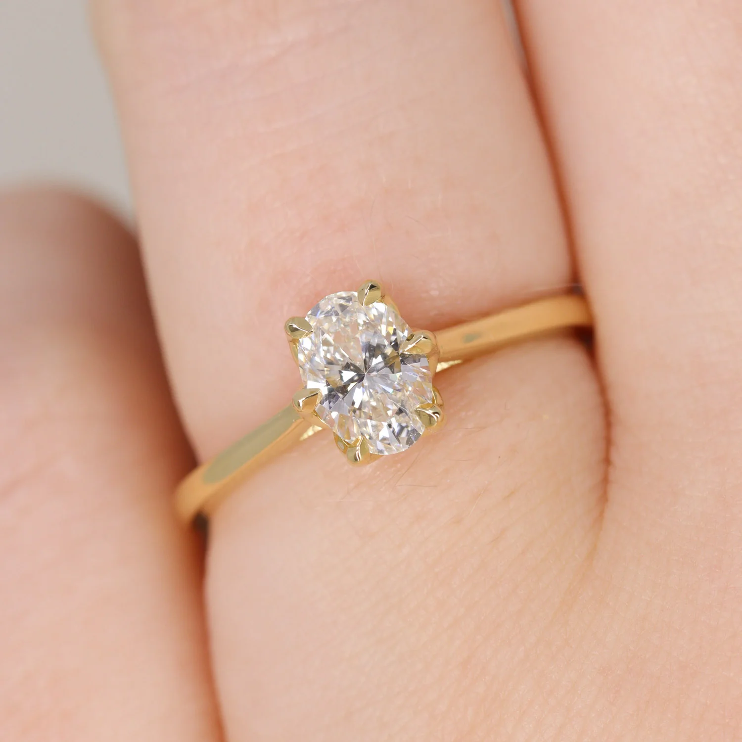 Raine - Oval Lab Grown Diamond Floral Basket Solitaire Made-to-Order Engagement Ring - Image 11