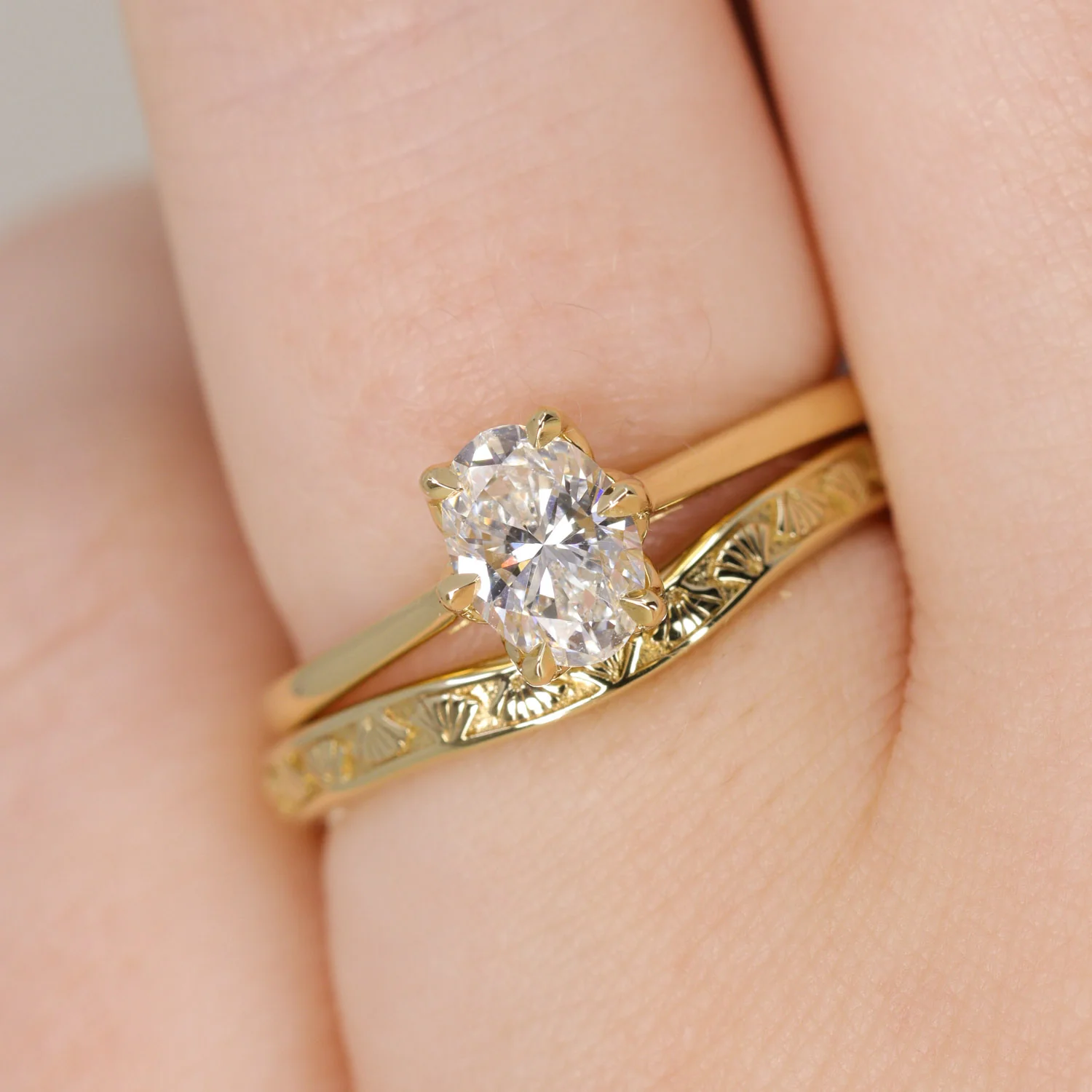 Raine - Oval Lab Grown Diamond Floral Basket Solitaire Made-to-Order Engagement Ring - Image 12