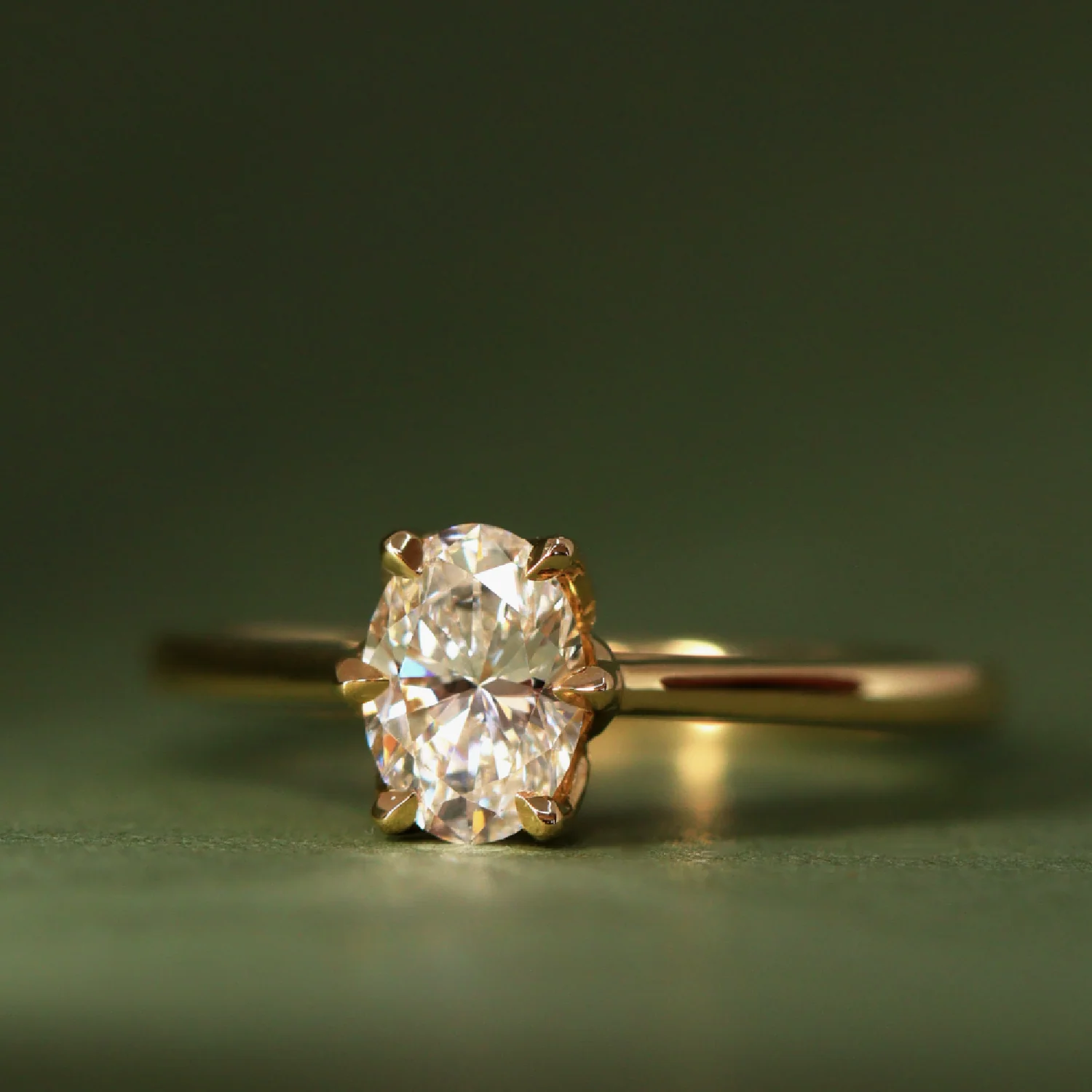 Raine - Oval Lab Grown Diamond Floral Basket Solitaire Made-to-Order Engagement Ring - Image 3