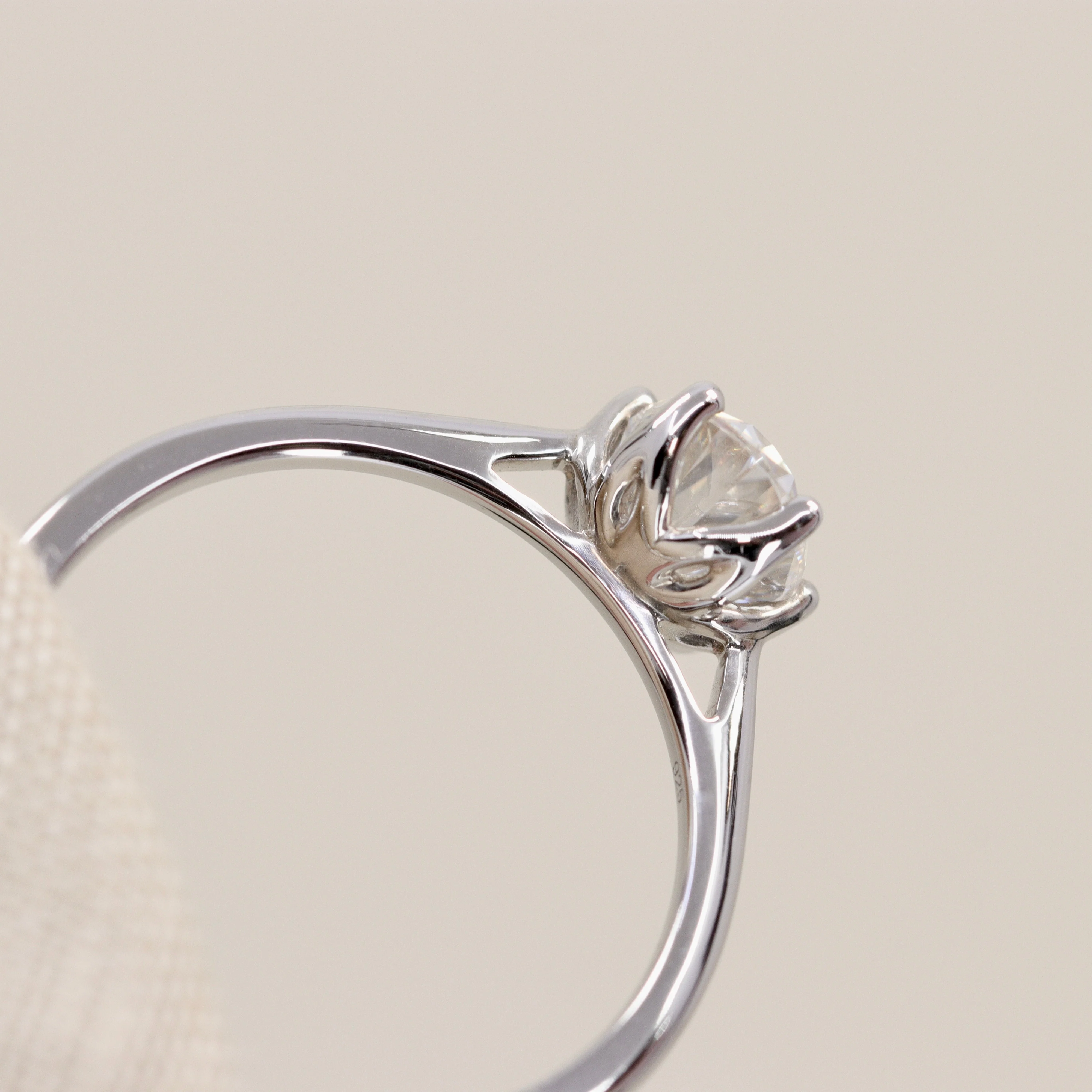 Raine - Oval Lab Grown Diamond Floral Basket Solitaire Made-to-Order Engagement Ring - Image 4