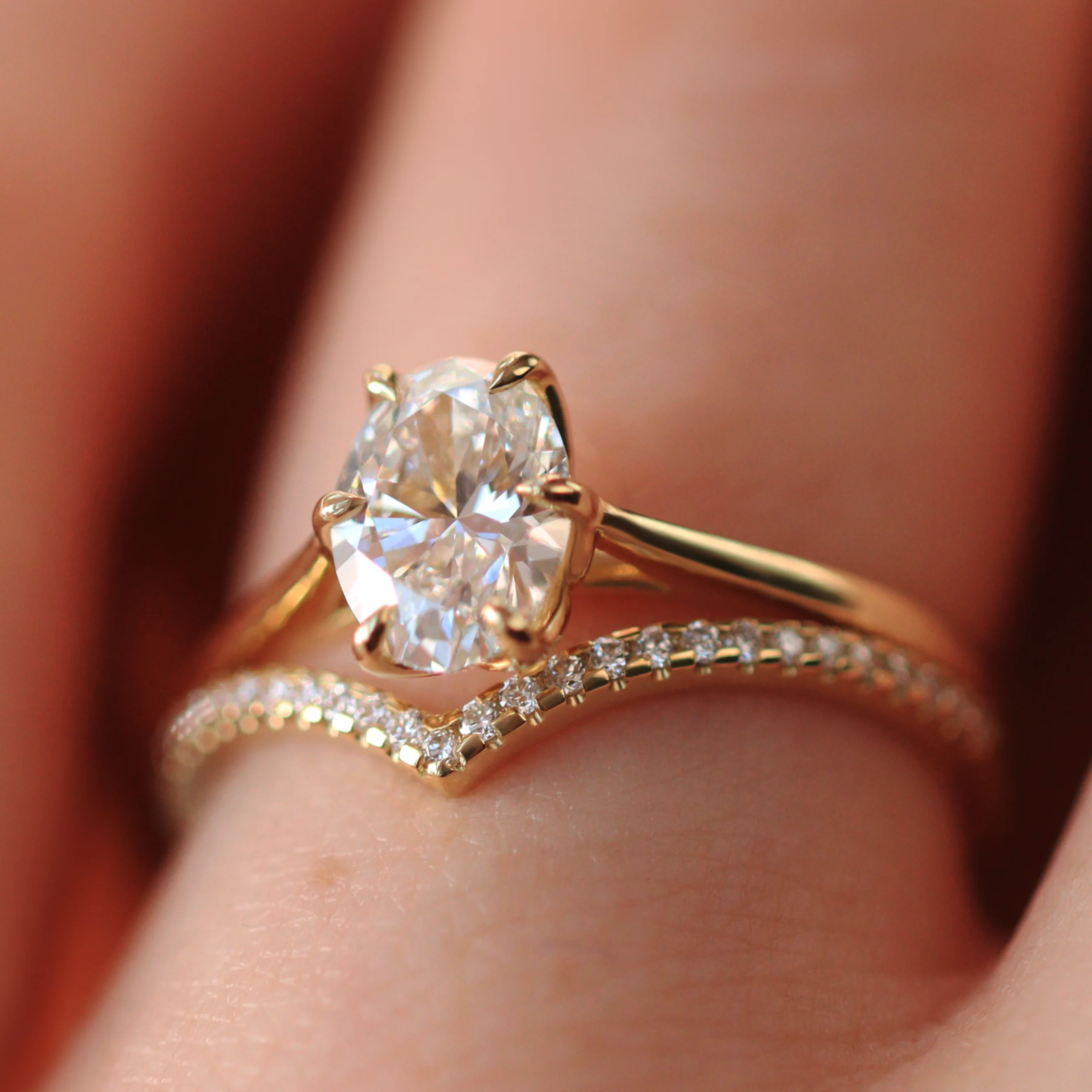 Raine - Oval Lab Grown Diamond Floral Basket Solitaire Made-to-Order Engagement Ring - Image 5