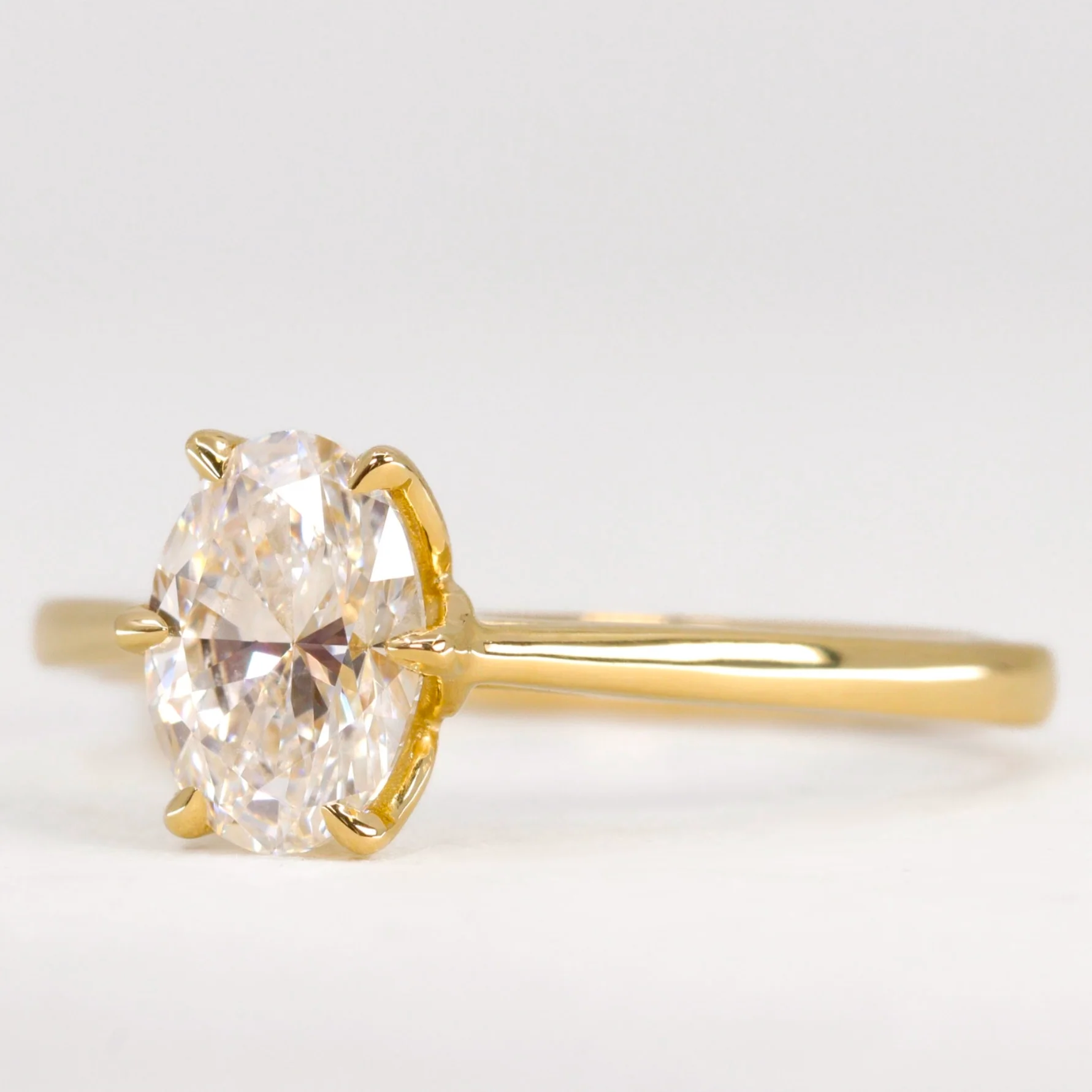 Raine - Oval Lab Grown Diamond Floral Basket Solitaire Made-to-Order Engagement Ring - Image 6