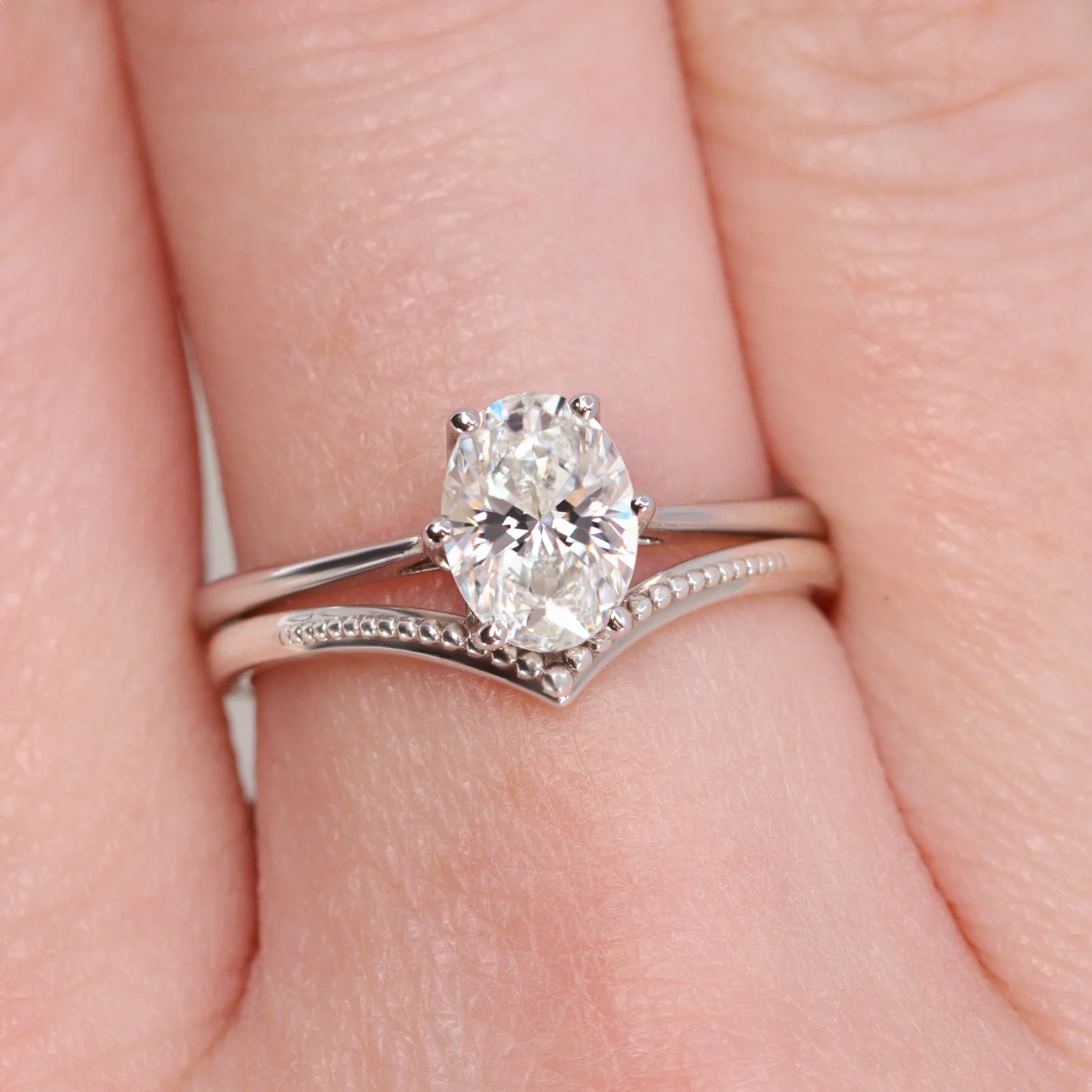 Raine - Oval Lab Grown Diamond Floral Basket Solitaire Made-to-Order Engagement Ring - Image 7