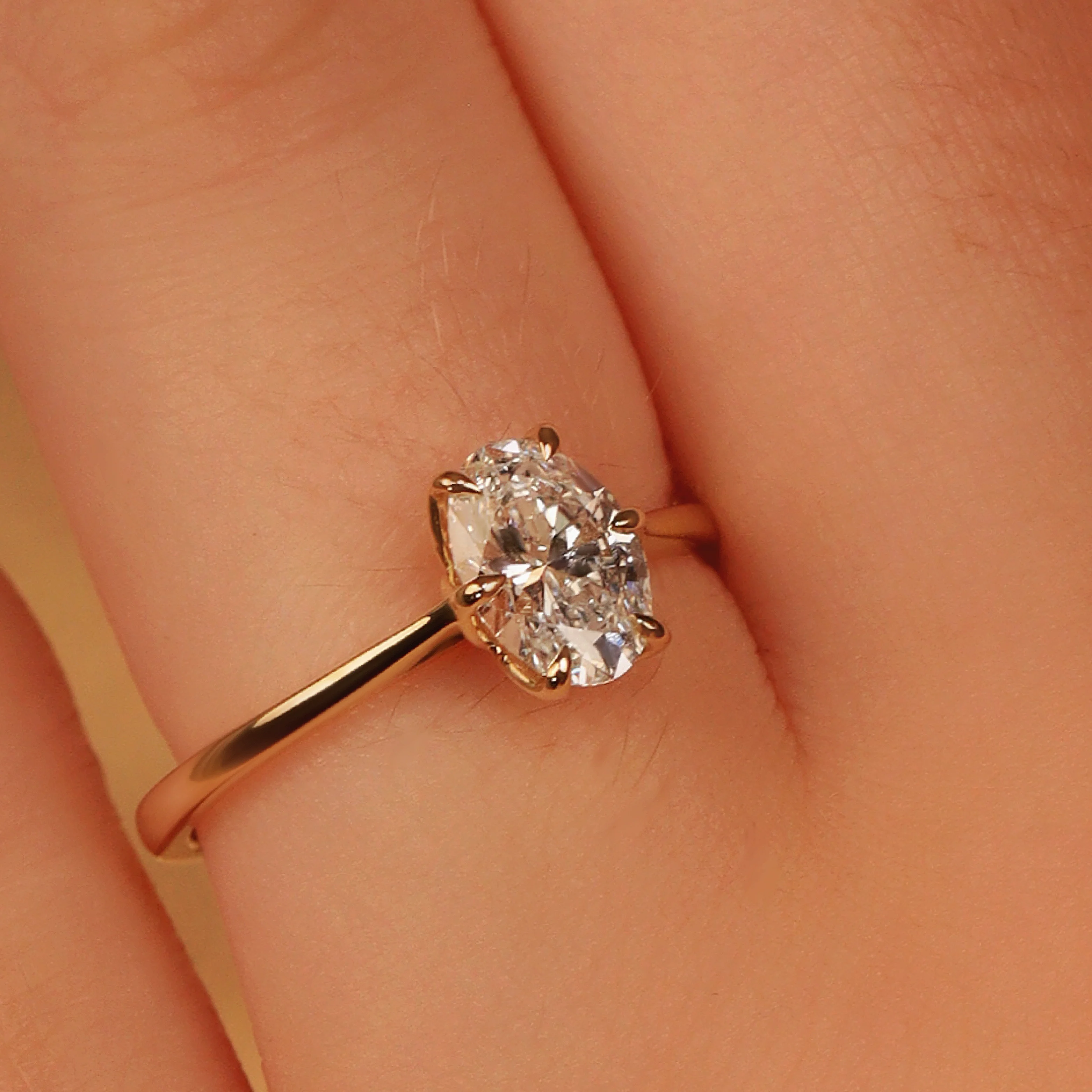 Raine - Oval Lab Grown Diamond Floral Basket Solitaire Made-to-Order Engagement Ring - Image 9