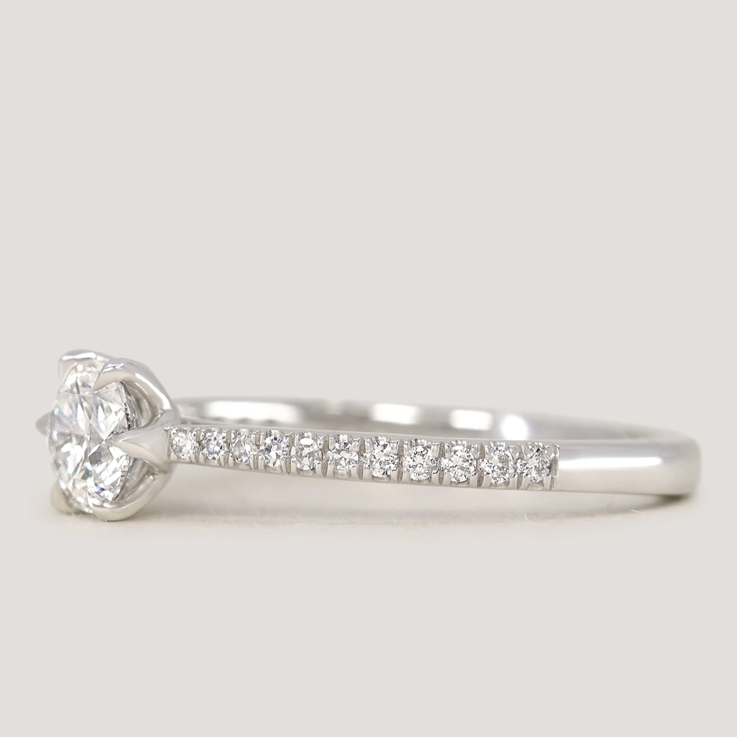 Raine - Round Lab Grown Diamond Floral Basket Solitaire Made-to-Order Engagement Ring - Image 3