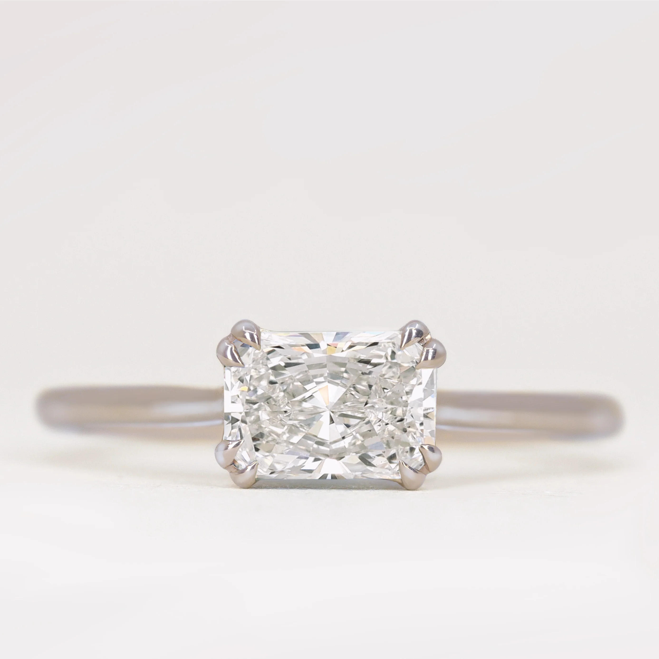 Reese - Emerald Cut Lab Grown Diamond East-West Solitaire Made-to-Order Engagement Ring - Image 4