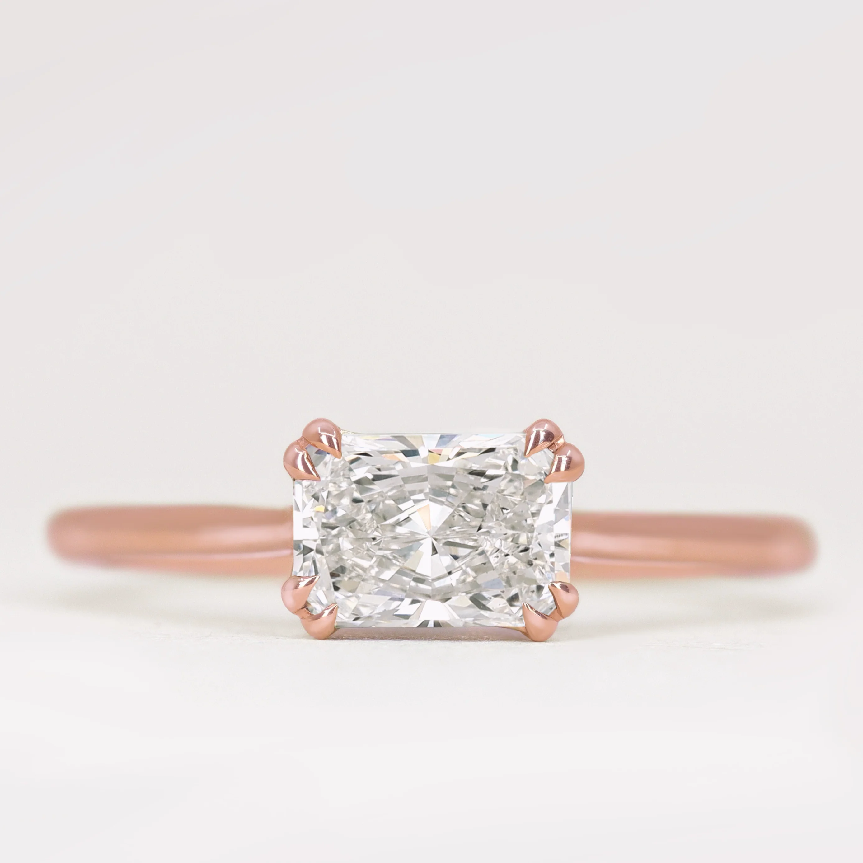 Reese - Emerald Cut Lab Grown Diamond East-West Solitaire Made-to-Order Engagement Ring - Image 6