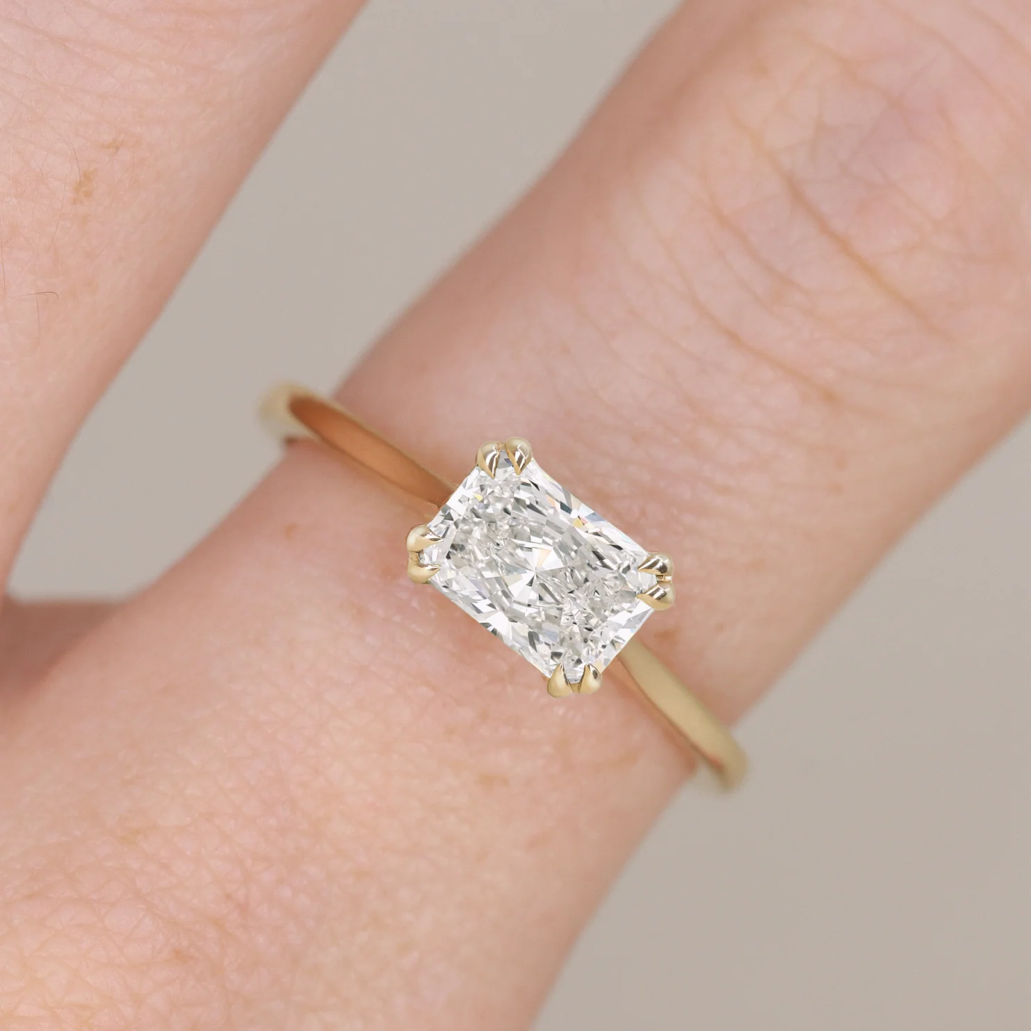 Reese - Emerald Cut Lab Grown Diamond East-West Solitaire Made-to-Order Engagement Ring - Image 8