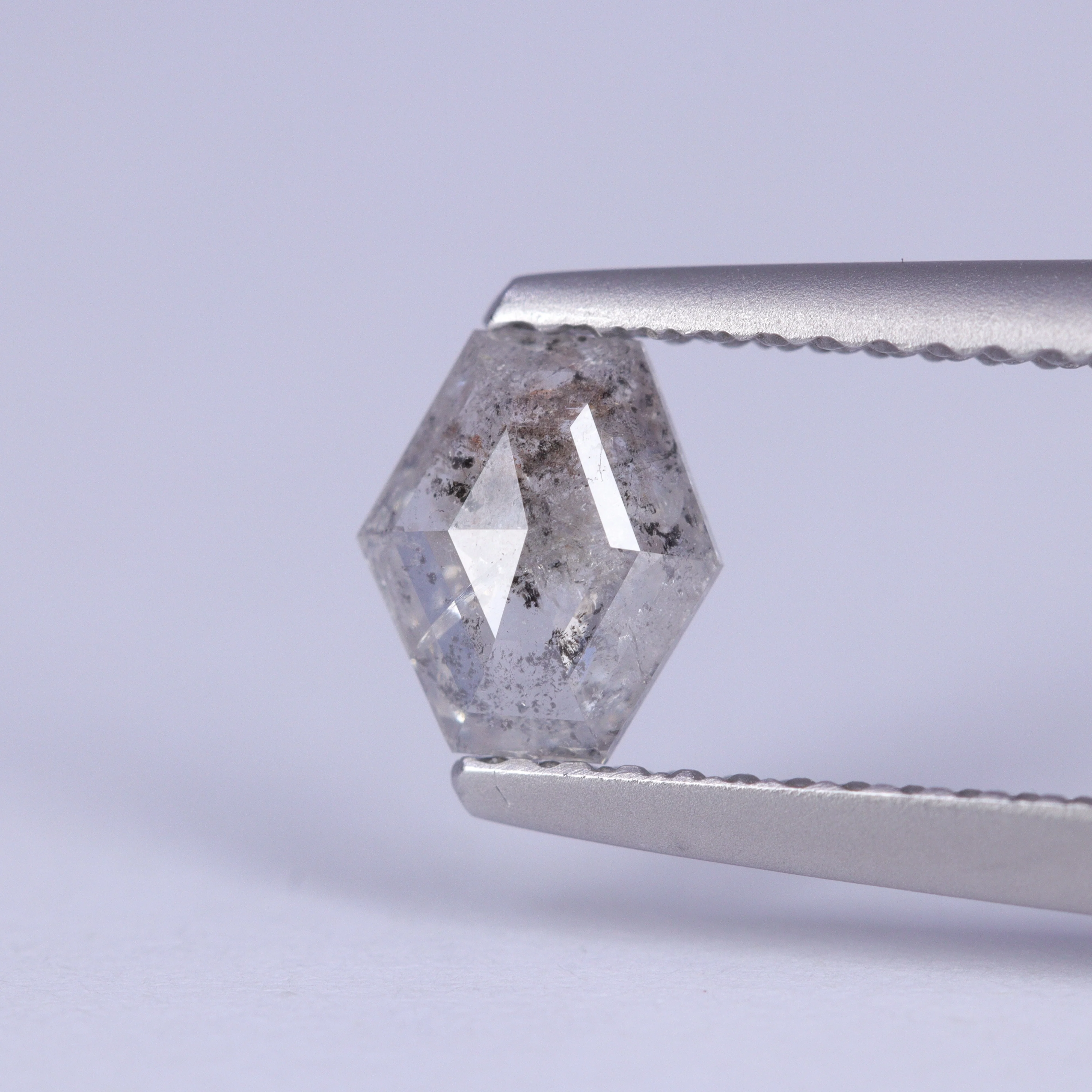 0.52ct Elongated Hexagon Cut Salt and Pepper Diamond - Image 3