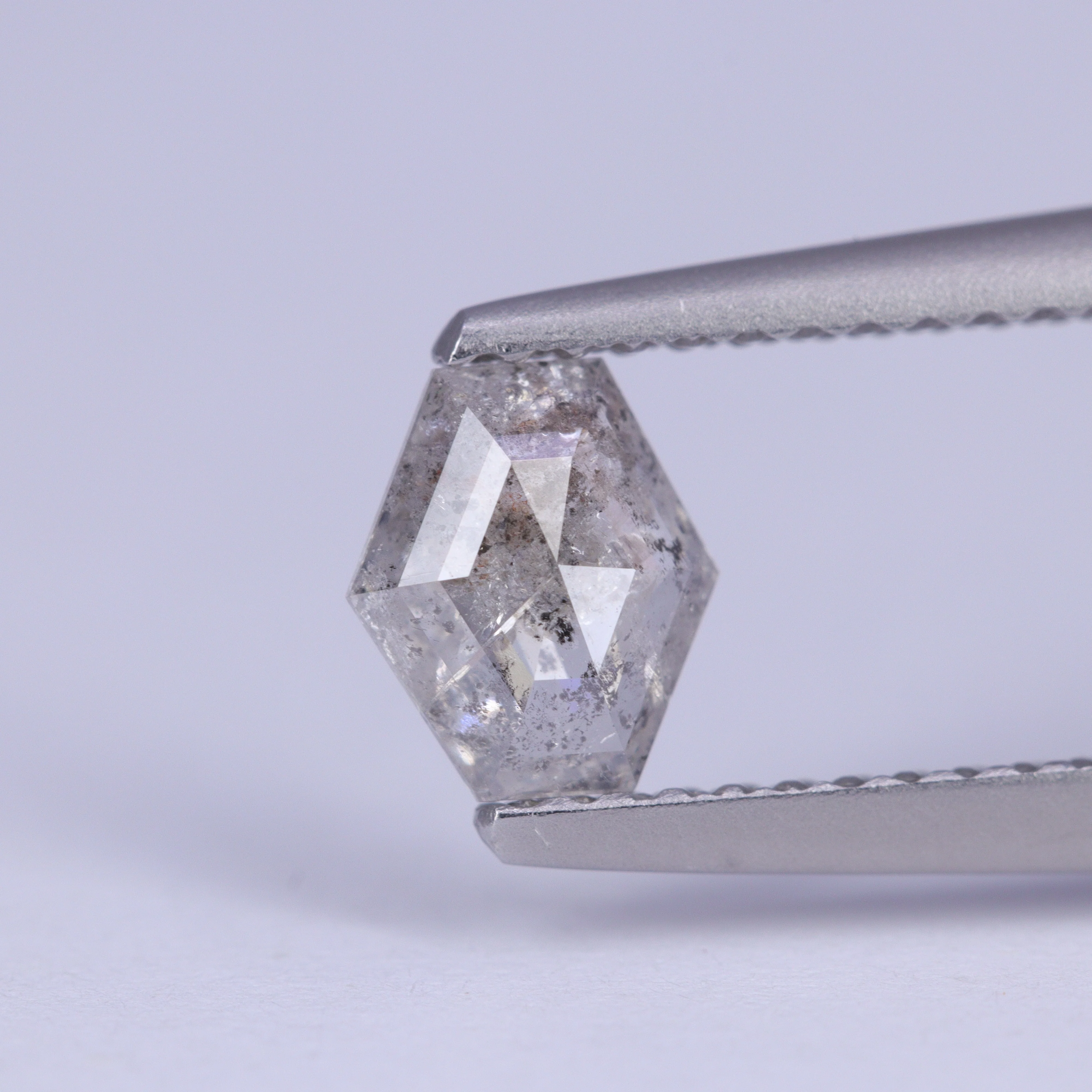 0.52ct Elongated Hexagon Cut Salt and Pepper Diamond - Image 4