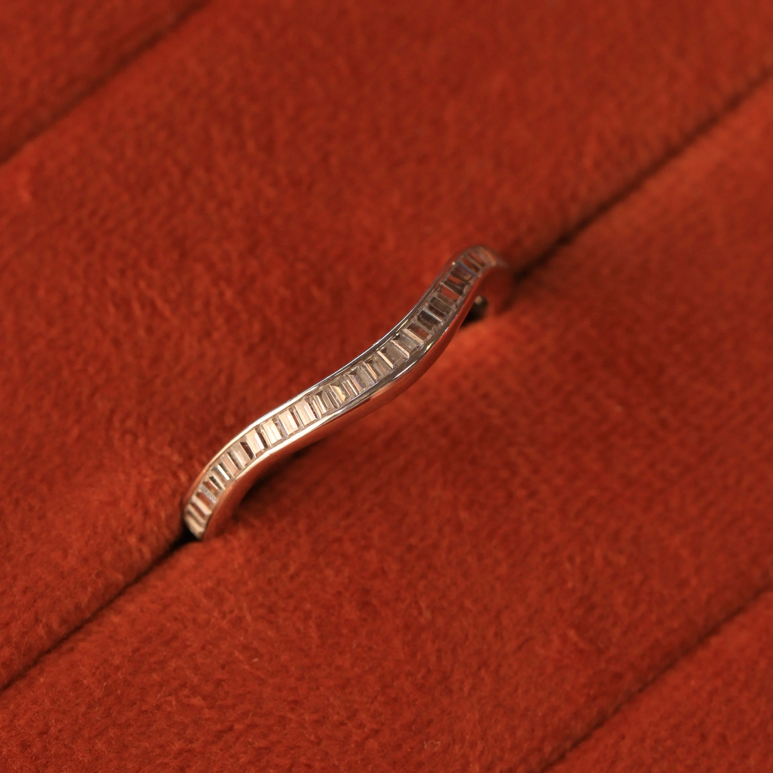 Thea - Channel Set Baguette Diamond Half Eternity Shaped Wedding Ring - Made-to-Order - Image 6