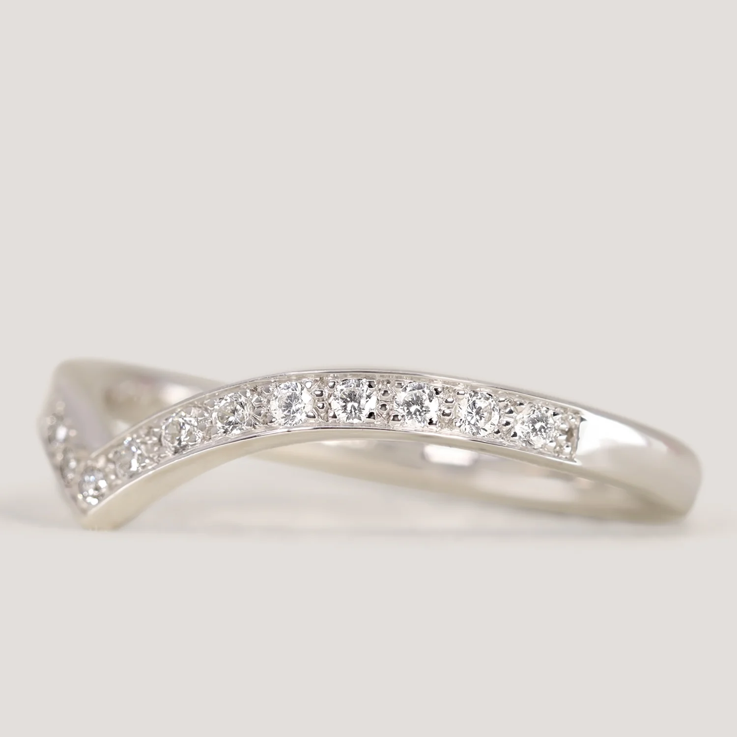 Valerie - Diamond Set Wishbone Wedding Ring - Made-to-Order - Image 3