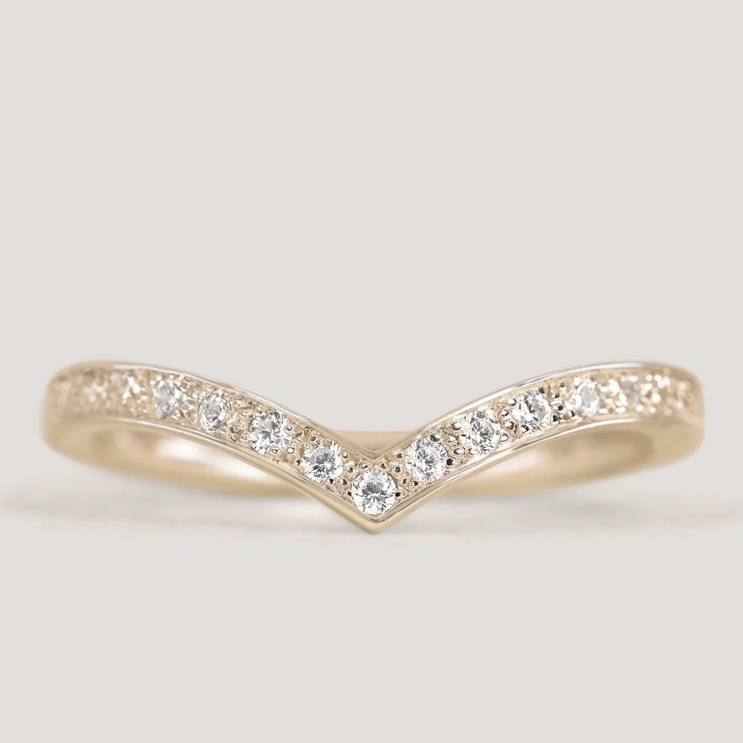 Valerie - Diamond Set Wishbone Wedding Ring - Made-to-Order - Image 4