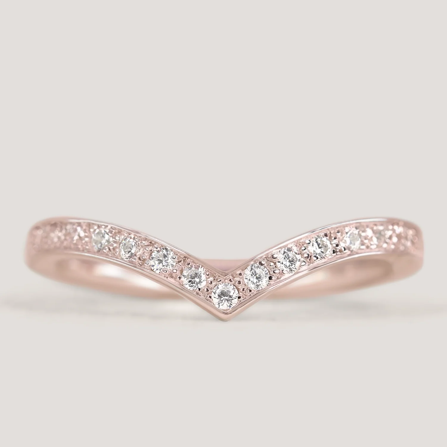 Valerie - Diamond Set Wishbone Wedding Ring - Made-to-Order - Image 6