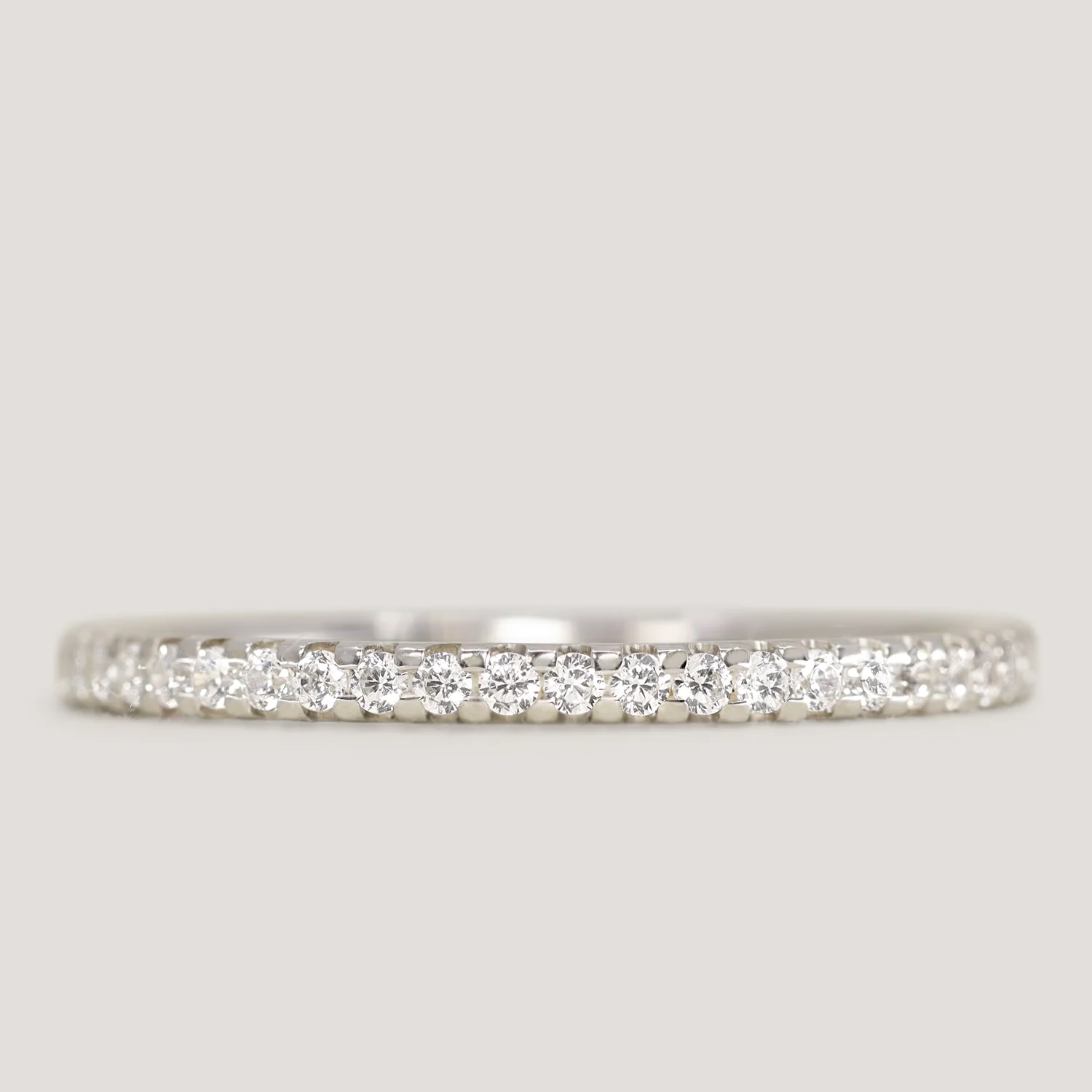 Ellis - Diamond Set Half Eternity Straight Wedding Ring - Made-to-Order - Image 3