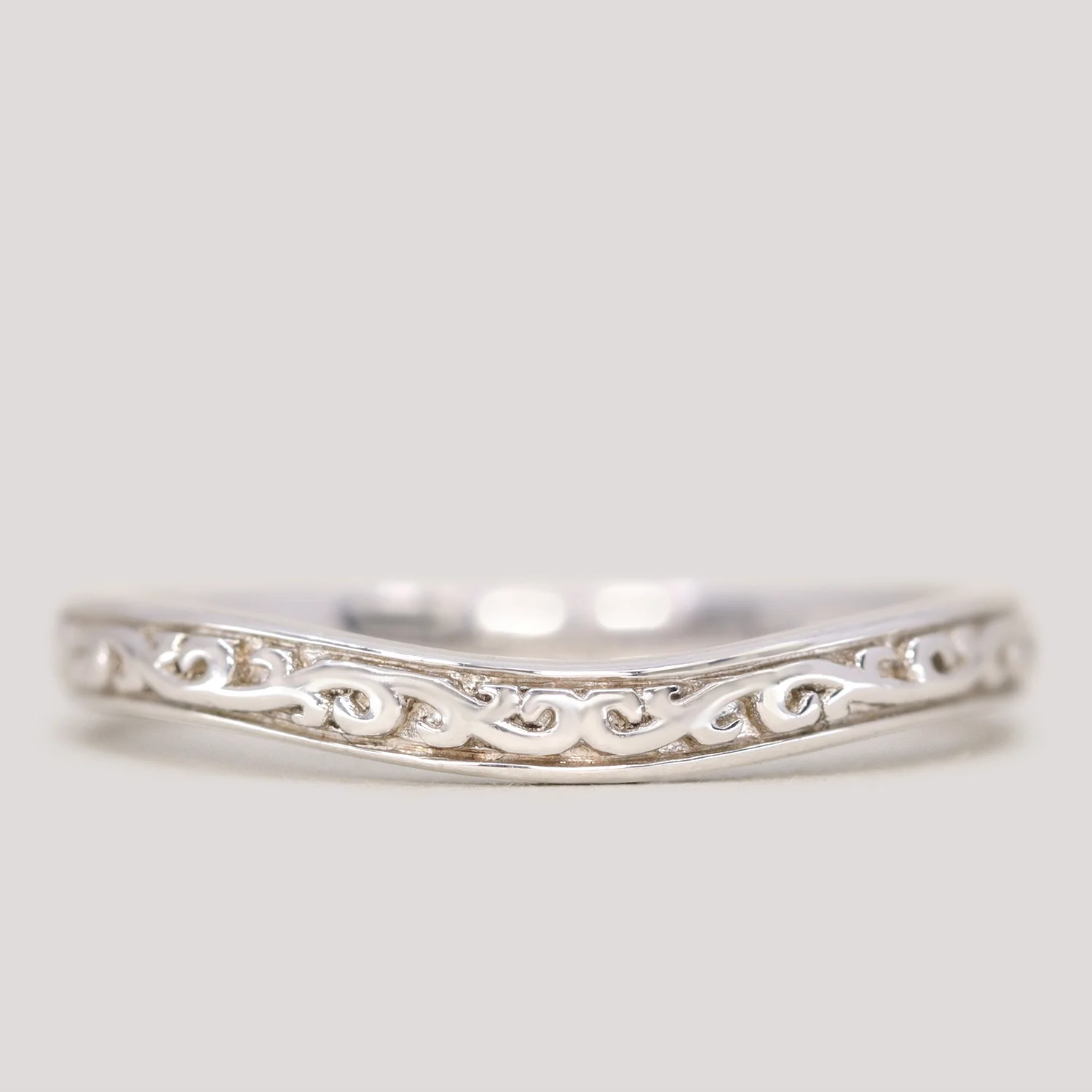 Martha - Vintage Pattern Shaped Wedding Ring - Made-to-Order - Image 6