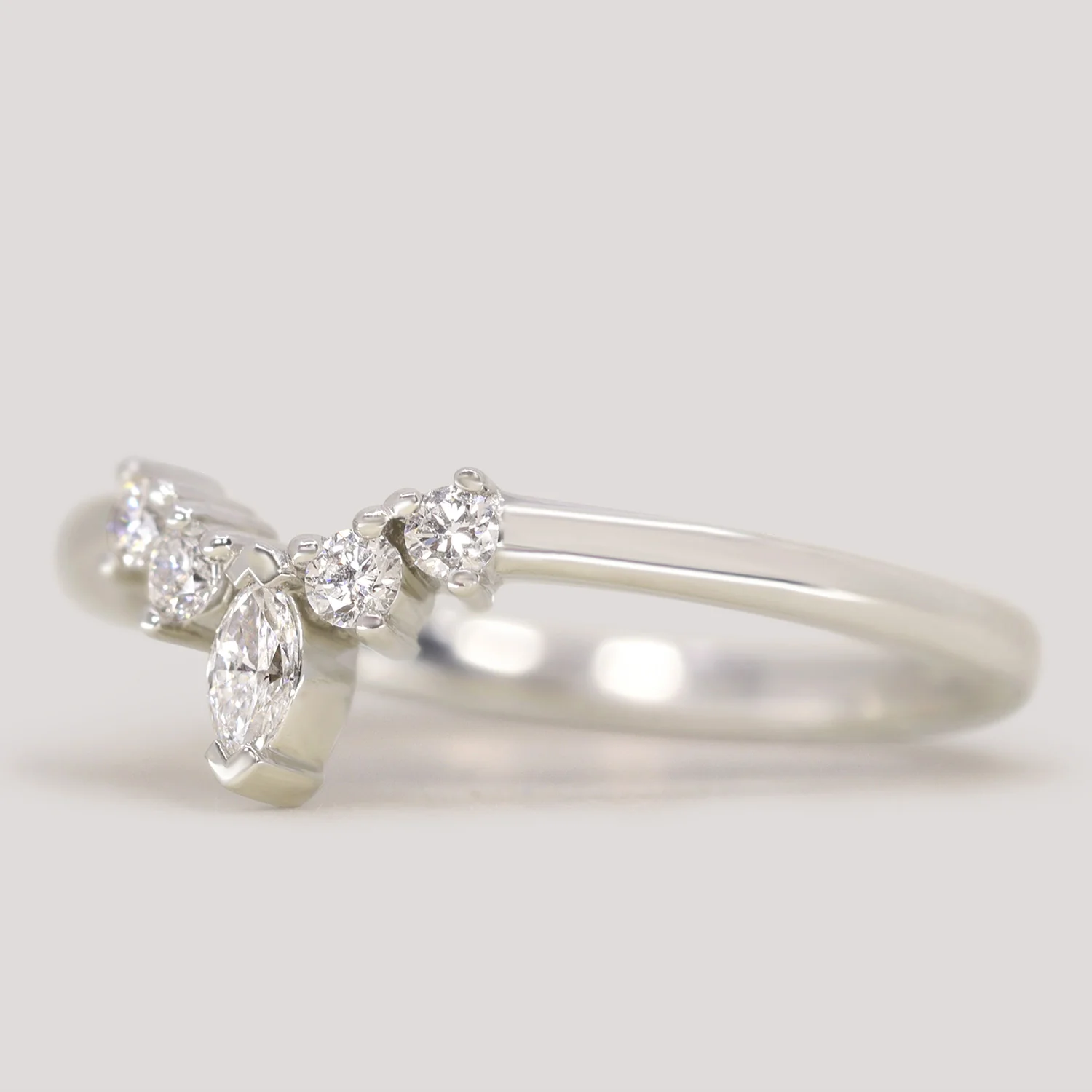 Winnie - Lab Grown Diamond Petite Tiara Wedding Ring - Ready-to-Wear - Image 3