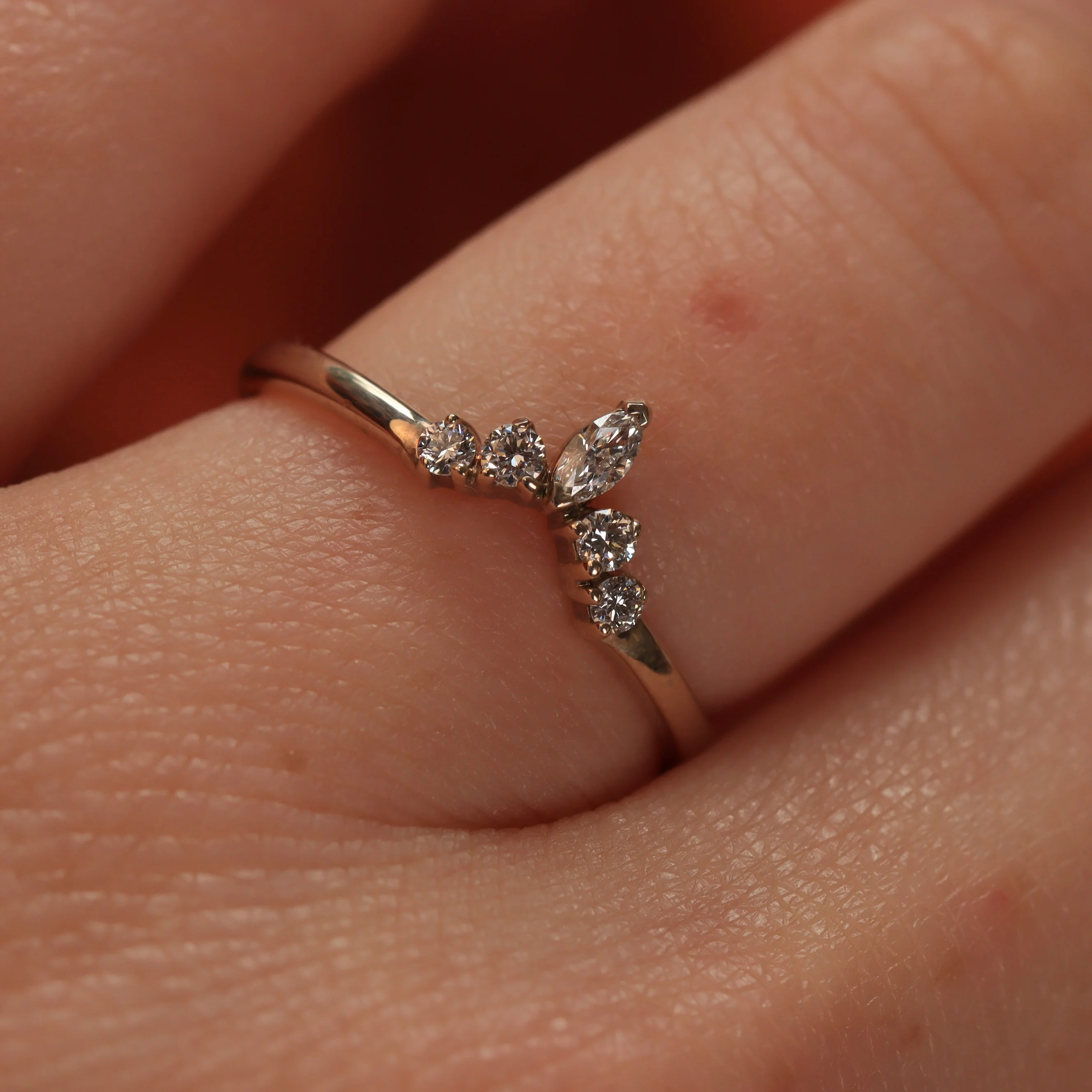 Winnie - Lab Grown Diamond Petite Tiara Wedding Ring - Ready-to-Wear - Image 4