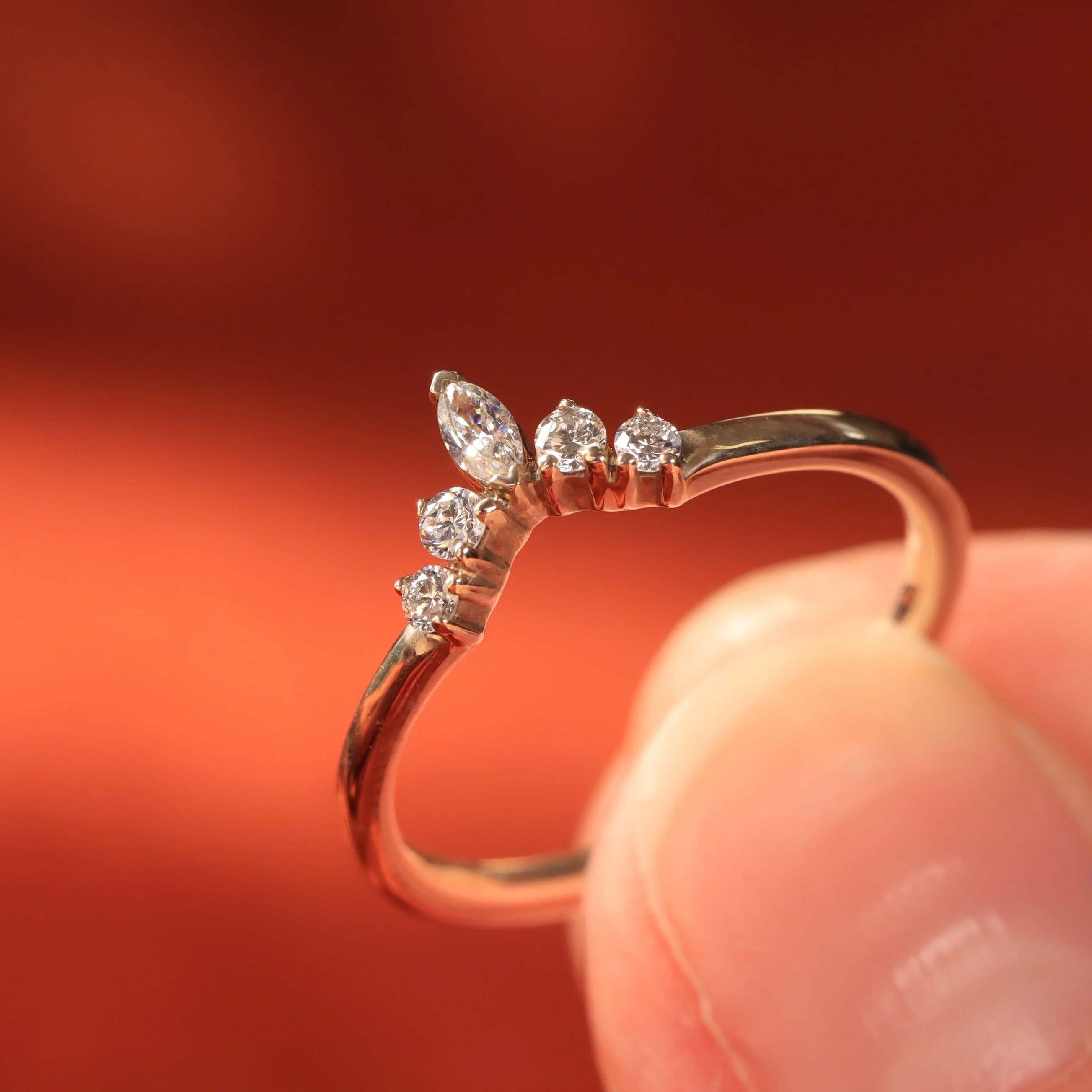 Winnie - Lab Grown Diamond Petite Tiara Wedding Ring - Ready-to-Wear - Image 6