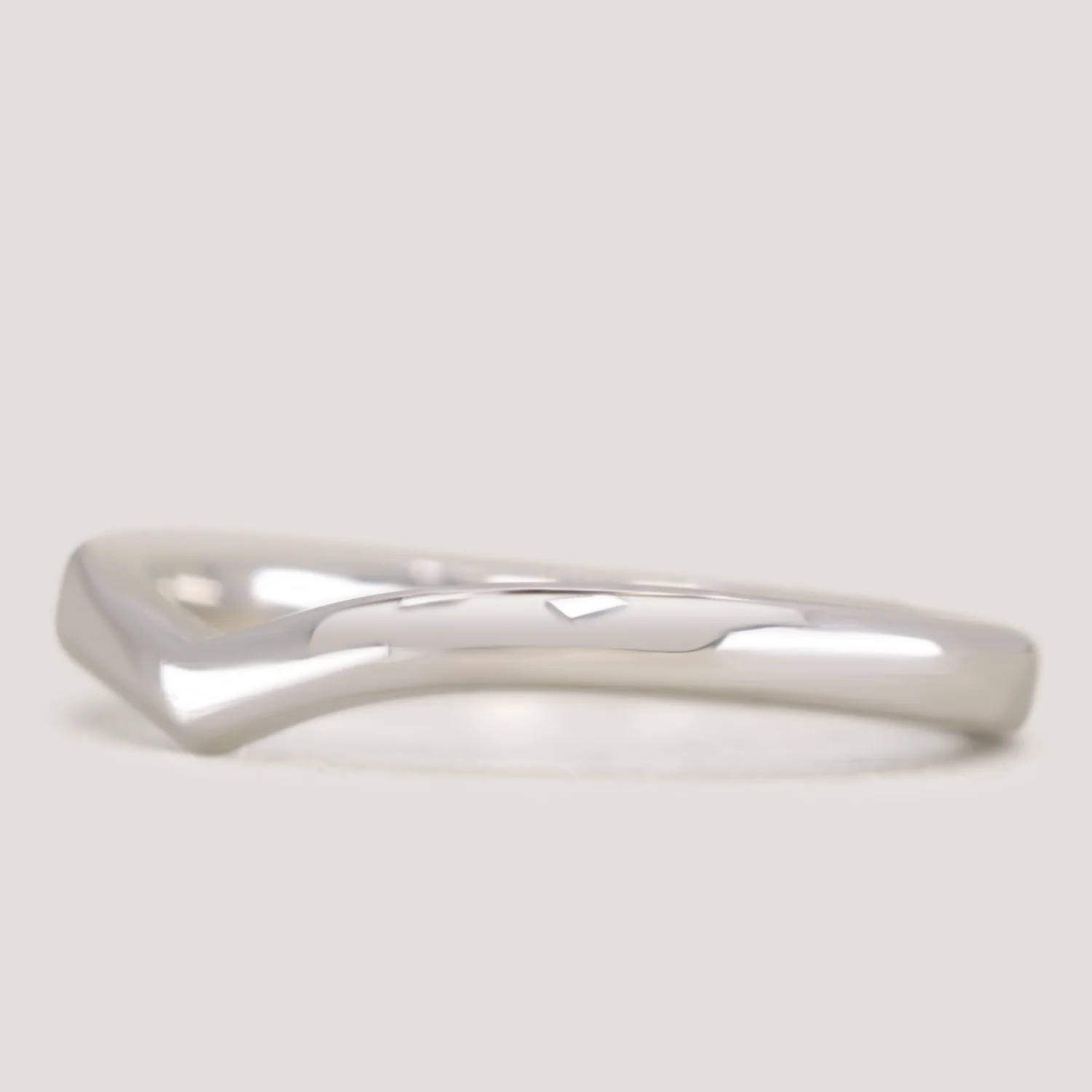Clara - Polished Wishbone Shaped Wedding Ring - Made-to-Order - Image 3