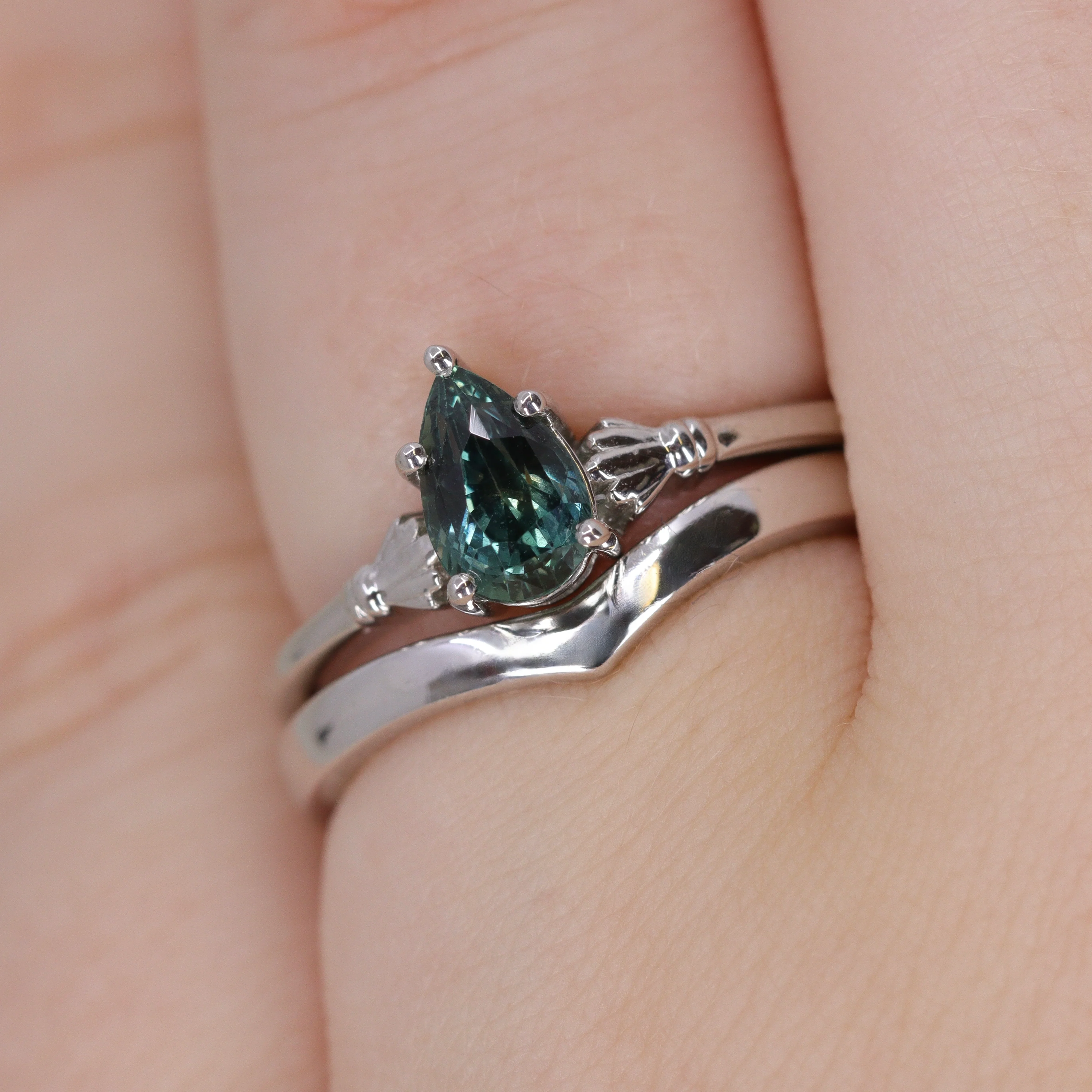 Clara - Polished Wishbone Shaped Wedding Ring - Made-to-Order - Image 4