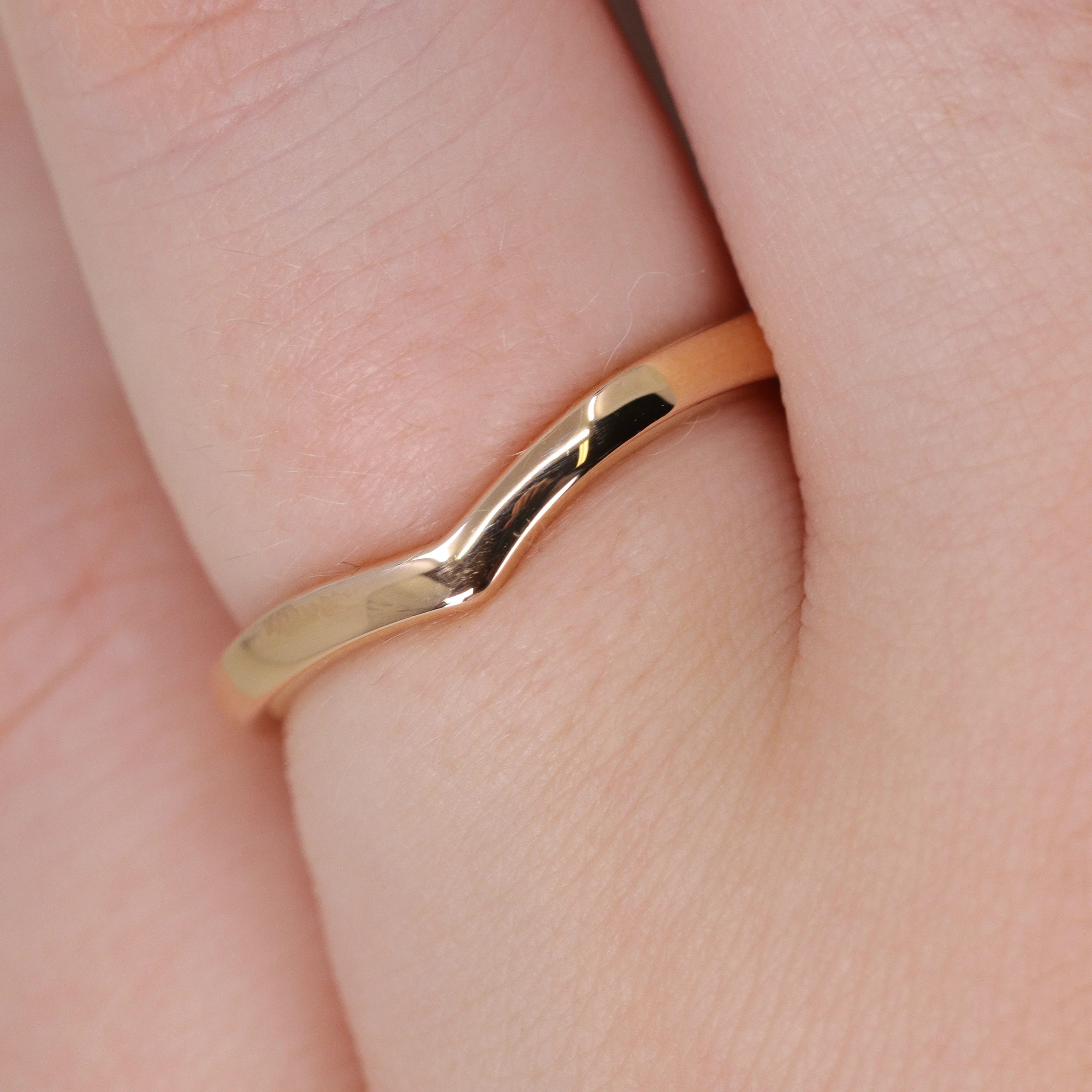 Clara - Polished Wishbone Shaped Wedding Ring - Made-to-Order - Image 5