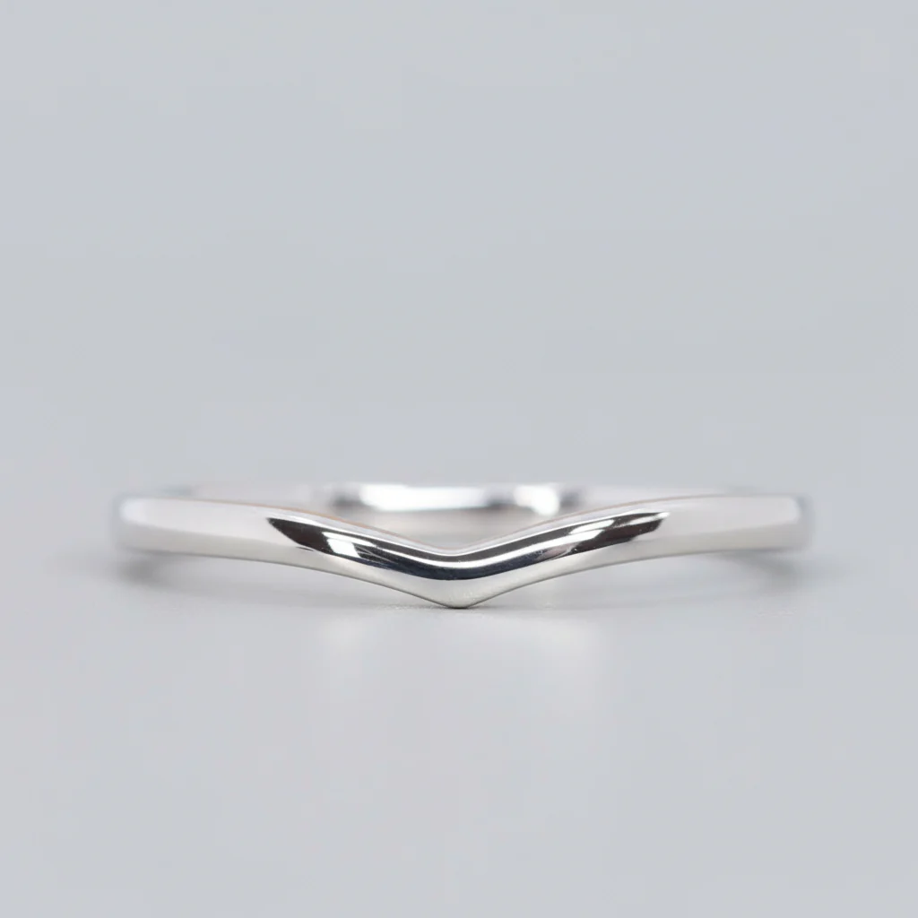 Clara - Polished Wishbone Shaped Wedding Ring - Made-to-Order - Image 6